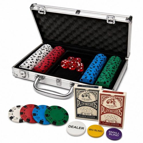 Juego de fichas de póker LOYCHIP 200 piezas 115 g con núcleo de hierro y estuche