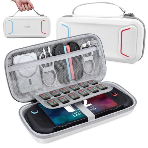 Estuche de transporte i-Blason para Nintendo Switch 2 Switch OLED y Switch 1 – Blanco