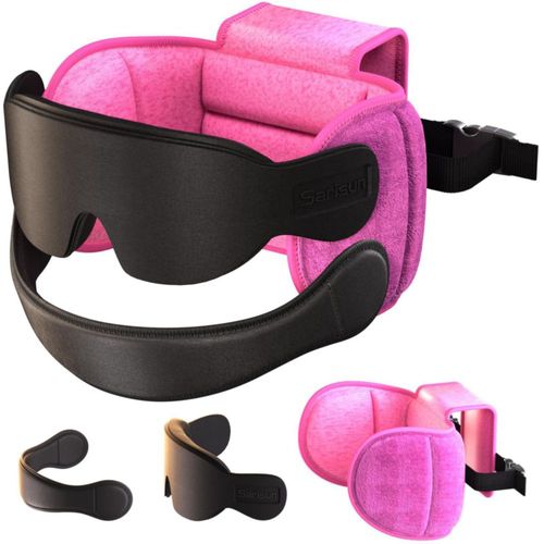 Almohada de viaje SARISUN con correa para la barbilla y máscara para los ojos
