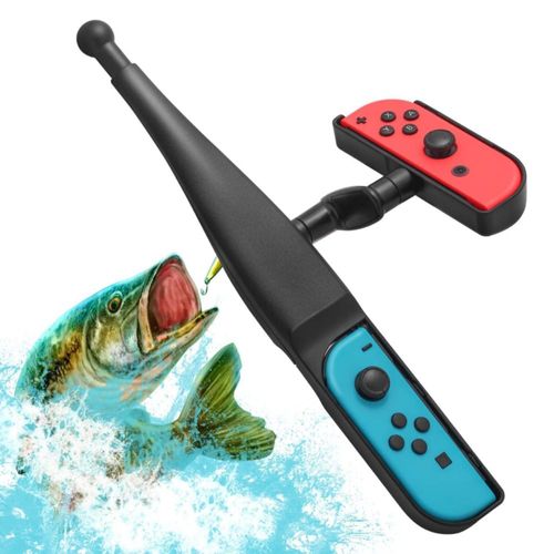 Soporte de agarre tipo caña de pescar HEATFUN para Joy‑Con de Nintendo Switch