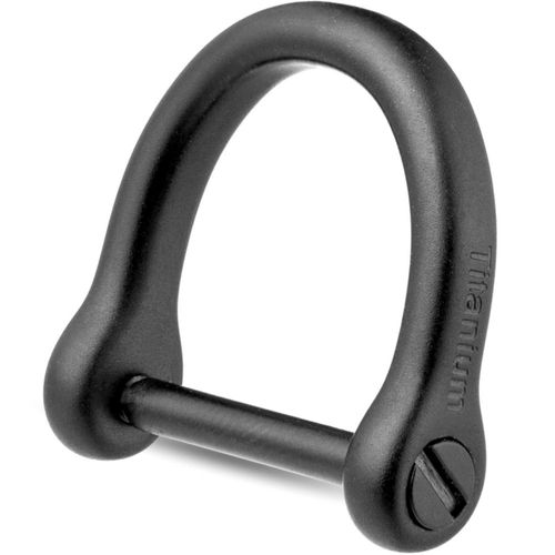 Llavero de titanio FEGVE con anilla en D de 25 cm negro