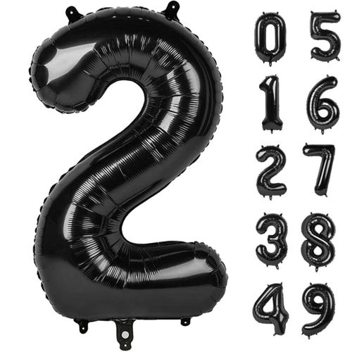 Globo de Foil negro 40" número 2 – Upgesy