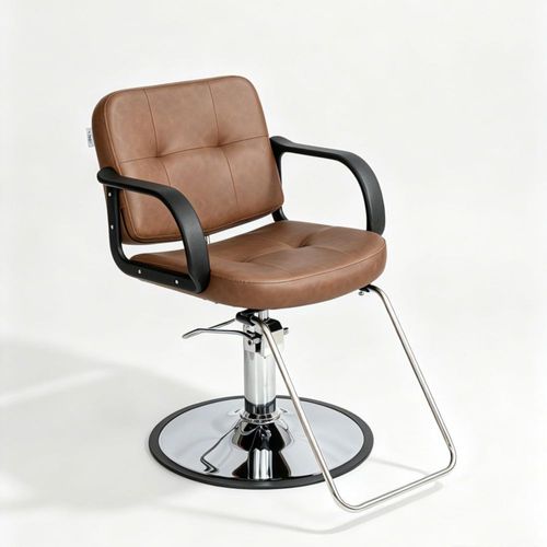 Silla de estilismo OmySalon hidráulica de 150 kg negra