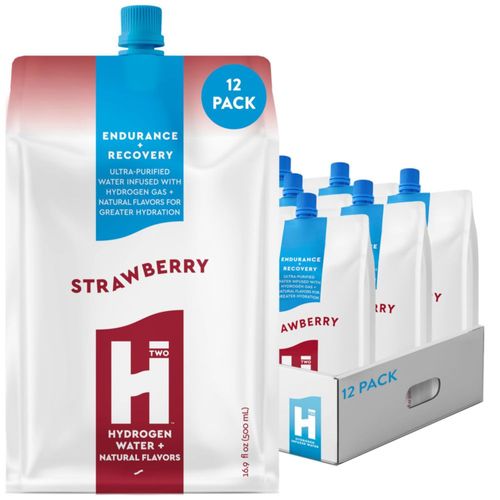 Agua con Hidrógeno Molecular HTWO 500 ml Sabor Fresa – Pack de 12