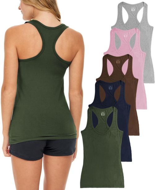 Top sin mangas Sexy Basics Racerback de algodón elástico