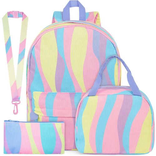 Mochila Get Trend Set de 4 Piezas de Corduroy Multicolor