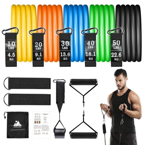 Bandas de ejercicio AGM 12 piezas 45‑226 kg con manijas