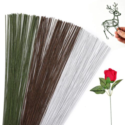 Alambre floral SOCNITC 300 uds 36 cm calibre 26 verde