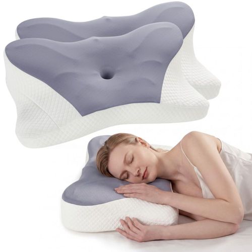 Almohada Cervical KMFurnila Queen de Espuma de Memoria con Contorno