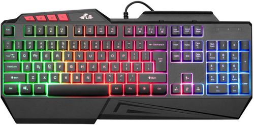 Teclado Rii USB con reposamuñeca y retroiluminación arcoíris