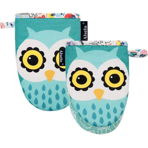 Manoplas para olla Alselo 14 cm × 20 cm Pack de 2 con diseño animal