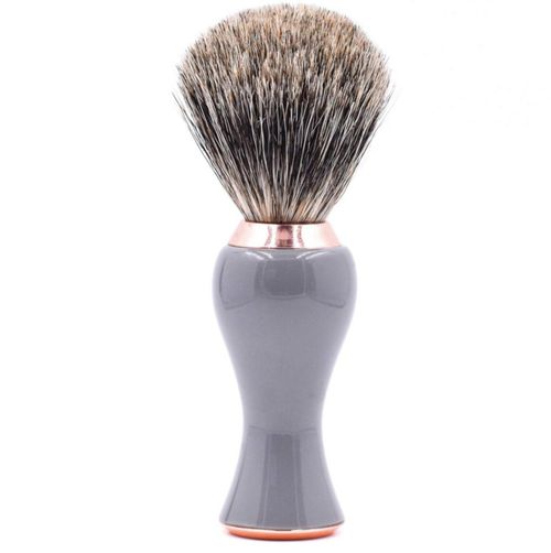 Cepillo de Afeitar Parker 3-Band de Tejón Gris/Rosa Dorado