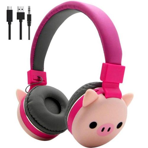 Diadema Rosa 3D Diseño de Puerquito MXNCH-001 Chanchito Audífonos de Calidad