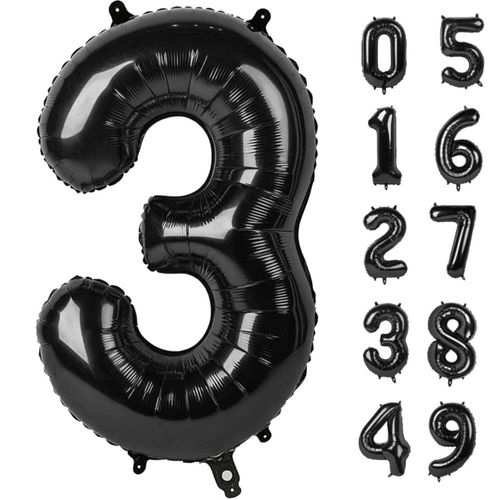 Globo Upgesy de foil negro número 3 de 40 pulgadas
