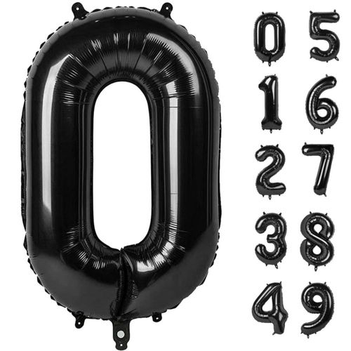 Globo número 0 negro de 40 pulgadas (102 cm) – Upgesy