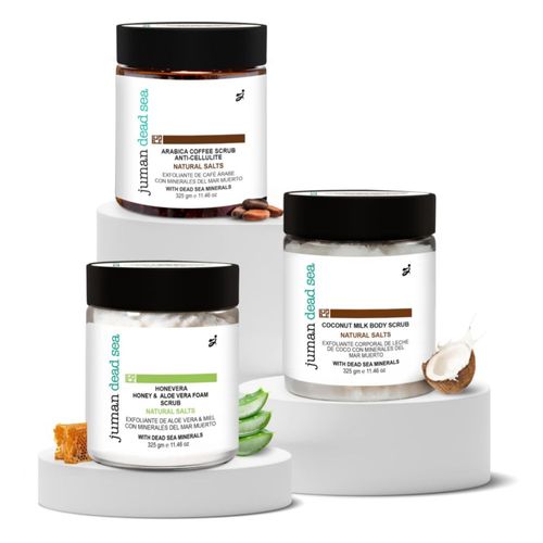 Set de Exfoliantes Corporales JUMAN 3 Unidades Vegano sin SLS ni Parabenos