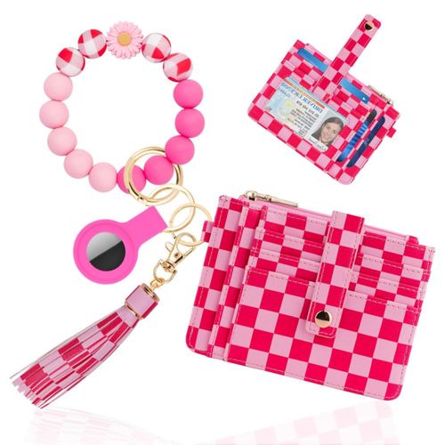 Cartera Sunpour con asa de muñeca soporte para AirTag y bloqueo RFID