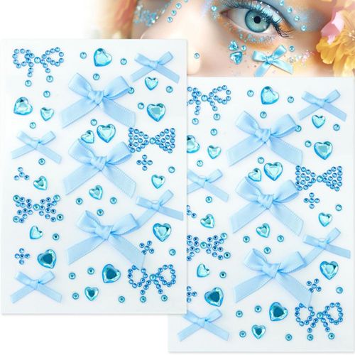 Gemas Faciales SmallCat 2 Láminas Azul con Lazos Autoadhesivos