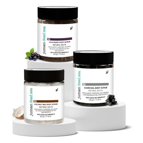 Exfoliante Corporal JUMAN Pack de 3 Vegano Libre de SLS y Parabenos