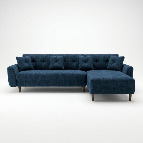 Sala Esquinera LASE Sofá Cama Reclinable Queen Size Reversible California Azul marino