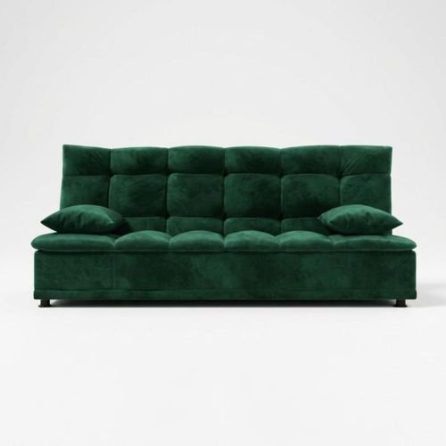 Sofá Cama LASE Matrimonial Sillón Reclinable 3 Posiciones Resisitente Terciopelo Verde