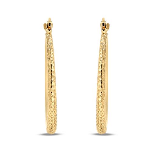 Arracadas De Oro Amarillo 10K Con Diamantado (27Mm Aprox)