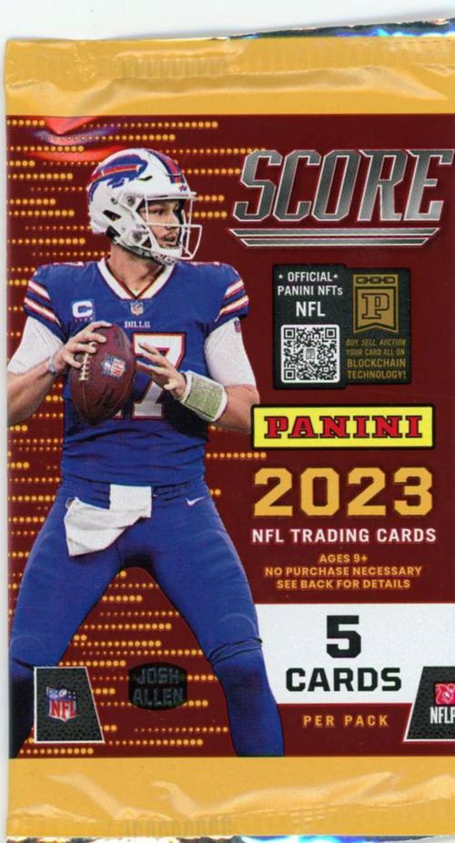 Tarjetas coleccionables Panini 2023 Score Football 5 por paquete