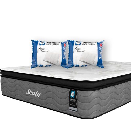 Colchon Sealy Matrimonial Posturepedic + 2 Almohadas Sealy Active