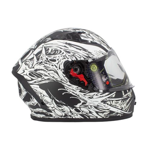 Casco Integral Shaft Evo Bones Blanco con Negro Grande
