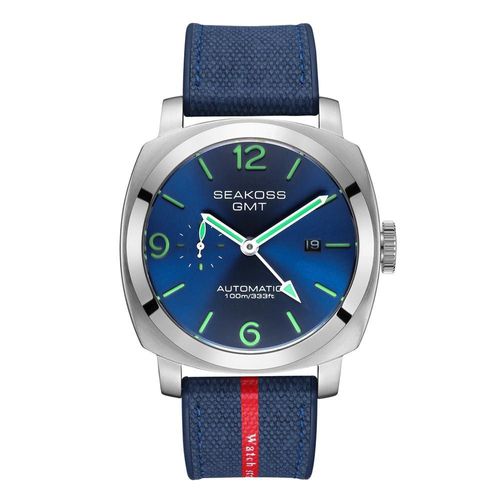 Reloj SEAKOSS 45 mm GMT Resistente al Agua con Esfera Luminosa de Acero