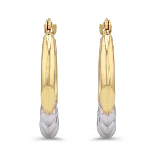 Arracadas De Oro Amarillo Y Blanco 14K