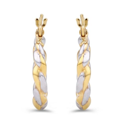 Arracadas De Oro Amarillo Y Blanco 14K (18.7 Mm Aprox)
