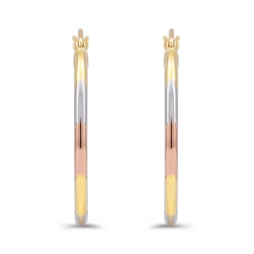 Arracadas De Oro Florentino 14K (25 Mm Aprox)