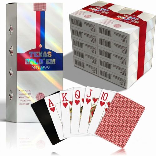 Cartas de Póker Ben Niu de Plástico con Índice Jumbo - Juego de 10 Barajas