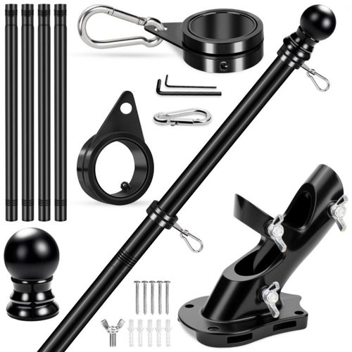 Mástil de bandera REERON 152 cm Kit giratorio 1" anti enredos