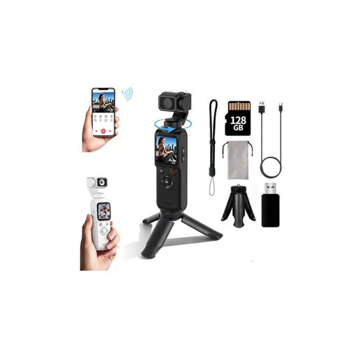 Cámara de video MUOXUEQN 4K WiFi 128 GB con gimbal de bolsillo