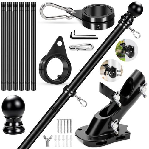 Asta de Bandera REERON 213 cm Acero Inoxidable – Kit Giratorio
