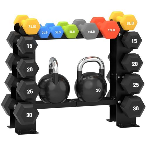 Rack de mancuernas DERACY de 5 niveles capacidad 203 kg color negro