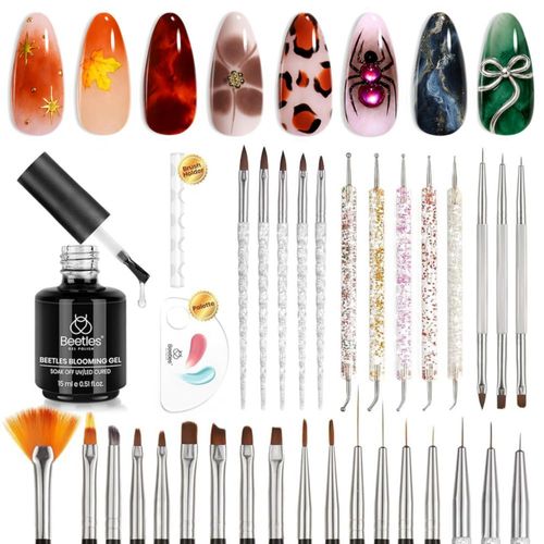 Kit UV LED de 31 piezas con cepillos para uñas Beetles Gel Polish