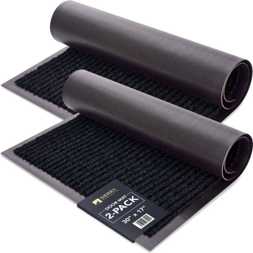 Juego de 2 felpudos Sierra Concepts 43 × 86 cm negro