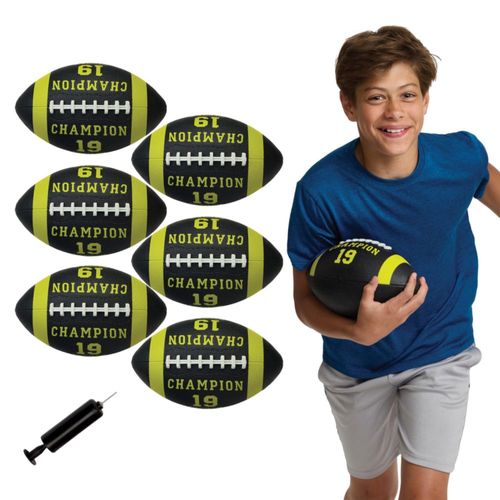 Champion Pack de 6 balones de fútbol americano con bomba de aire