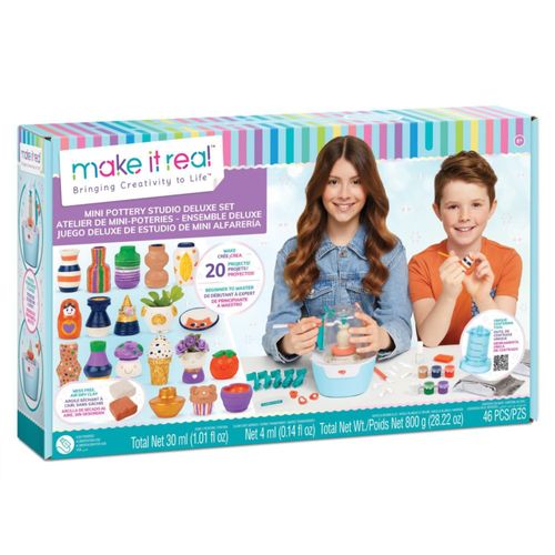 Kit de Manualidades Make It Real Mini Estudio de Cerámica Deluxe