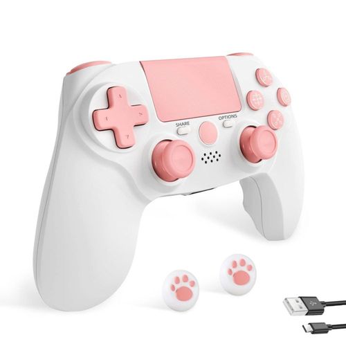 Controlador inalámbrico linhugame PS4/PC rosa 800 mAh