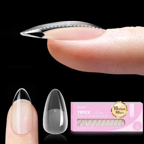 Puntas de Uña Beetles Gel Polish Almendra Corta 16 Tamaños