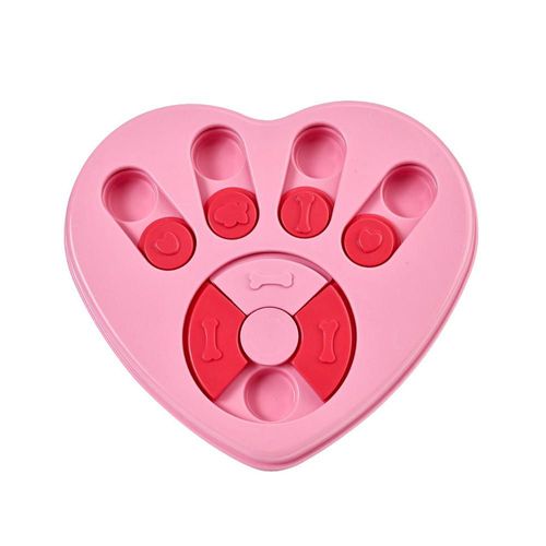Plato de Alimentación Lenta con Diseño de Corazón para Perros,Ideal para Estimular la Mente,Base Antideslizante.HOGAWAY