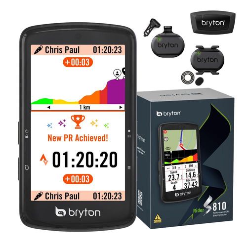 GPS para bicicleta Bryton Rider S810 Paquete de sensores 3.5" 50 h