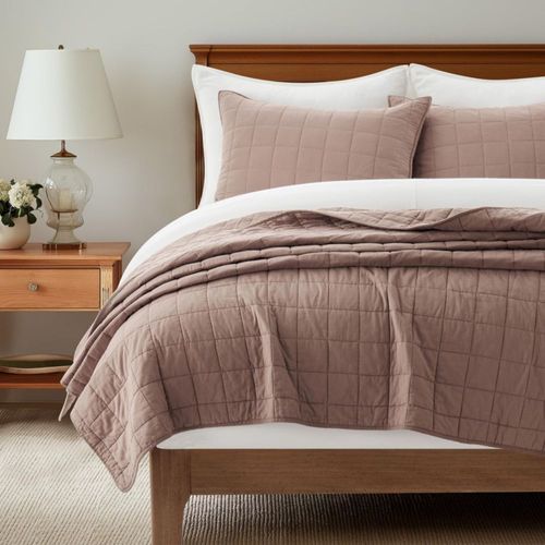 Juego de edredón EVERGRACEHOME Queen color arcilla 100% algodón
