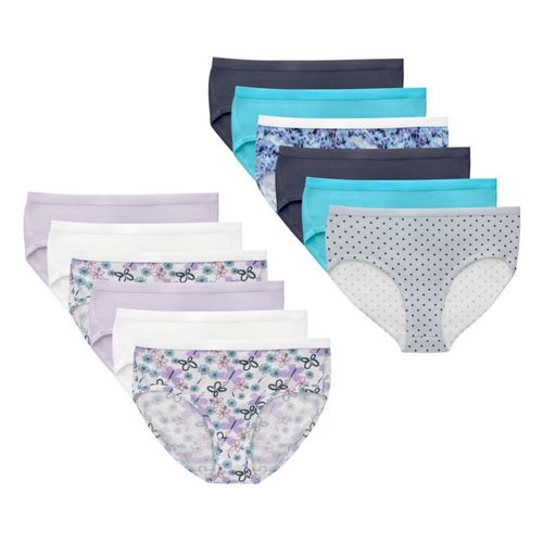 Braguitas Hanes para Niñas – Pack de 12 surtidas de algodón
