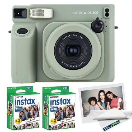 Cámara Instax Fujifilm Wide 400 verde + 40 láminas de película