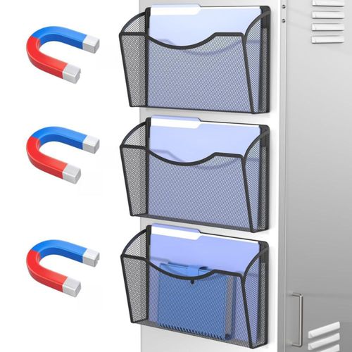 Organizador de archivos MINDEPOT 3 unidades negro con montaje magnético de pared